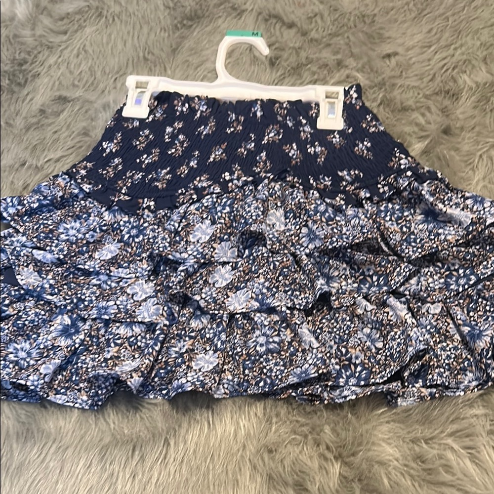 Altar'd State Blue and White Bubble Mini Skirt